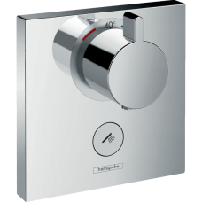 Внешняя часть термостата для душа hansgrohe ShowerSelect HighFlow скрытого монтажа на 1 потребителя, с клапаном для ручного душа 15761000, хром