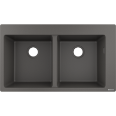 Кухонная мойка hansgrohe S51 S510-F770 врезная, с двумя чашами 370/370 43316290, серый камень