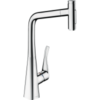 Кухонный смеситель Hansgrohe Metris Select M71 однорычажный, 320, с вытяжным душем, 2jet, sBox