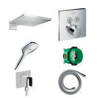 Готовый набор для душа скрытого монтажа hansgrohe Raindance с термостатом ShowerSelect, хром