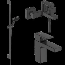 Готовый набор для ванны hansgrohe Pulsify Select S с ручным душем и смесителями Vernis Shape, HG-PR270, матовый черный