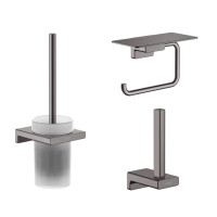 Готовый набор аксессуаров hansgrohe AddStoris HG-PR200, шлифованный черный хром