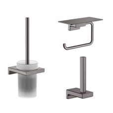 Готовый набор аксессуаров hansgrohe AddStoris HG-PR200, шлифованный черный хром