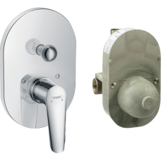 Смеситель для ванны hansgrohe Logis E скрытого монтажа, в комплекте с монтажной частью 71408000, хром