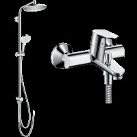 Готовый набор для ванны hansgrohe со смесителем Focus и душевой системой Crometta S 240, хром