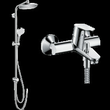 Готовый набор для ванны hansgrohe со смесителем Focus и душевой системой Crometta S 240, HG-PR273, хром