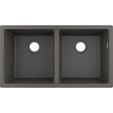 Кухонная мойка hansgrohe S51 S510-U770 интегрированная, с двумя чашами 370/370 43434290, серый камень
