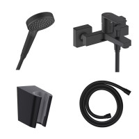 Готовый набор для ванны hansgrohe Vernis Shape с ручным душем, матовый черный