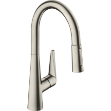 Смеситель для кухонной мойки hansgrohe Talis M51 200, с вытяжным душем 2jet 72813800, под сталь