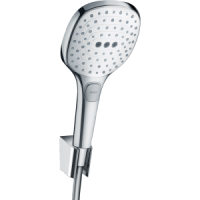 Душевой набор hansgrohe Raindance Select E 120 3jet с держателем и шлангом 160 см 26720400, белый/хром