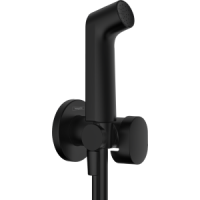 Гигиенический душ hansgrohe 1jet S с запорным вентилем, держателем и шлангом 125 см, для холодной воды, матовый черный