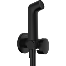 Гигиенический душ hansgrohe 1jet S с запорным вентилем, держателем и шлангом 125 см, для холодной воды 29230670, матовый черный