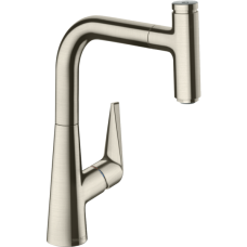 Смеситель для кухонной мойки hansgrohe Talis Select M51 220, с вытяжным изливом 1jet 72822800, под сталь
