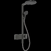 Душевая система hansgrohe Raindance Alive S Showerpipe 300 1jet с термостатом ShowerSelect Comfort, 24582340, шлифованный черный хром