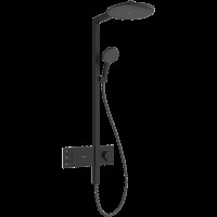 Душевая система hansgrohe Raindance Alive S Showerpipe 300 2jet с термостатом ShowerSelect Comfort, 24595670, матовый черный