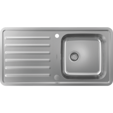 Кухонная мойка hansgrohe S41 S4113-F400 врезная с левым крылом 43338800, нержавеющая сталь