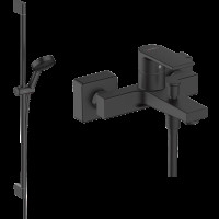 Готовый набор для ванны hansgrohe Vernis Shape с ручным душем Pulsify, матовый черный