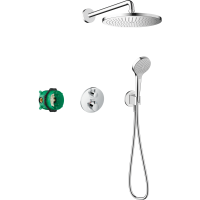 Душевая система hansgrohe Croma 280 1jet скрытого монтажа с термостатом Ecostat S 27954000, хром