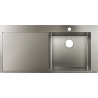 Кухонная мойка hansgrohe S71 S715-F450 врезная с левым крылом, нержавеющая сталь