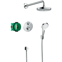 Душевая система hansgrohe Croma Select S 180 2jet скрытого монтажа с термостатом, хром