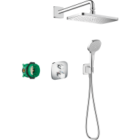 Душевая система hansgrohe Croma E 280 1jet скрытого монтажа с термостатом Ecostat E 27953000, хром