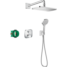 Душевая система hansgrohe Croma E 280 1jet скрытого монтажа с термостатом Ecostat E 27953000, хром