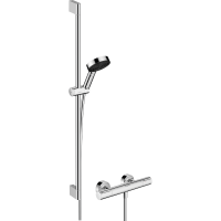 Душевой набор hansgrohe Pulsify Select S 105 3jet Relaxation EcoSmart с термостатом Ecostat Element и душевой штангой 90 см, 24271000, хром