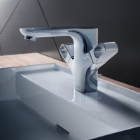 AXOR Urquiola смеситель для раковины 120 с EcoSmart, с сливной гарнитур с тяговым механизмом, хром