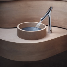 AXOR Starck Organic Zweigriff-Waschtischarmatur 170 mit erhohtem Armaturenkorper mit EcoSmart, mit immer geoffnetem Ablaufventil, chrom