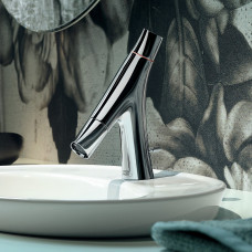 AXOR Starck Organic Zweigriff-Waschtischarmatur 50 mit EcoSmart, mit Zugstangen-Ablaufgarnitur, chrom