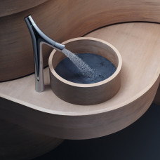 AXOR Starck Organic Zweigriff-Waschtischarmatur 240 mit erhohtem Armaturenkorper mit EcoSmart, mit immer geoffnetem Ablaufventil, chrom